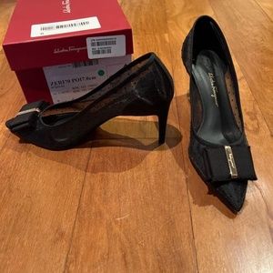 Ferragamo Black Bow Shoes